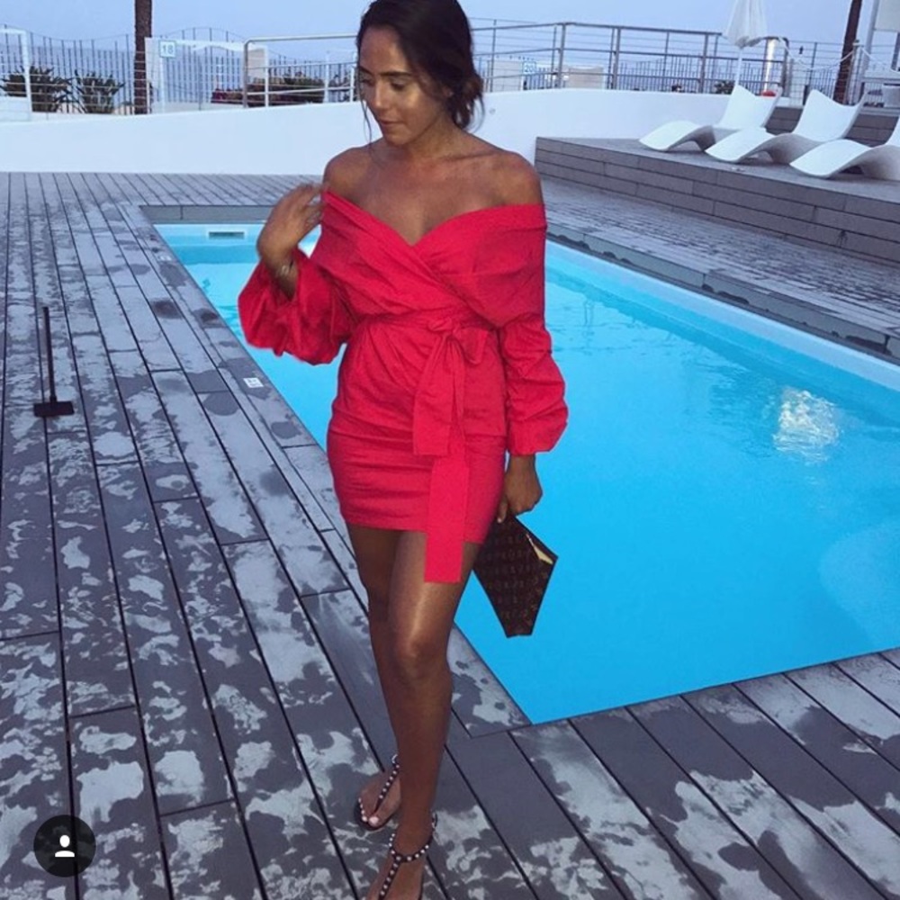 Zara Red ruffle sleeve dress size SMALL